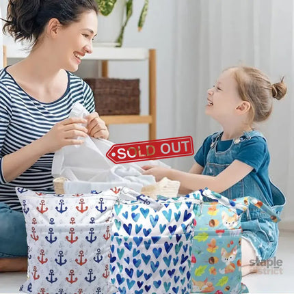 2PCS Cartoon Printed Diaper Bag Double Zipper Washable Storage Organizer - Fox Cone - Baby & Kids > Kid’s Furniture >
