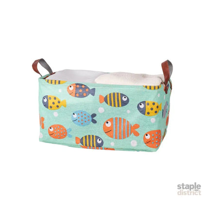 2pcs Foldable Cotton Linen Storage Baskets Home Organizer Box Office Supplies - Fish - Baby & Kids > Kid’s Furniture >
