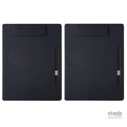 2pcs Leather Clipboard Conference File Holder Hotel Menu Pad Durable Board Clip - Black - Commercial > Commercial