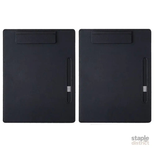 2pcs Leather Clipboard Conference File Holder Hotel Menu Pad Durable Board Clip - Black - Commercial > Commercial