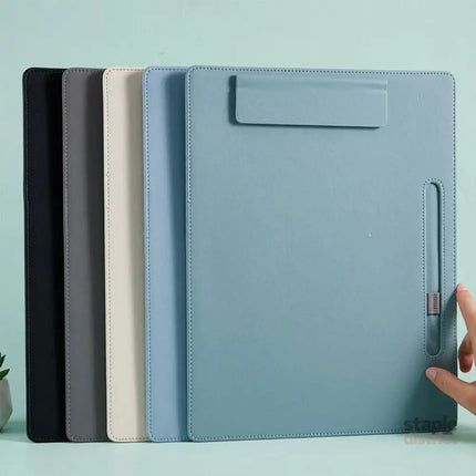 2pcs Leather Clipboard Conference File Holder Hotel Menu Pad Durable Board Clip - Black - Commercial > Commercial