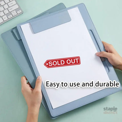 2pcs Leather Clipboard Conference File Holder Hotel Menu Pad Durable Board Clip - Cream - Commercial > Commercial