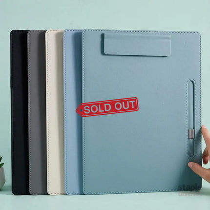 2pcs Leather Clipboard Conference File Holder Hotel Menu Pad Durable Board Clip - Cream - Commercial > Commercial