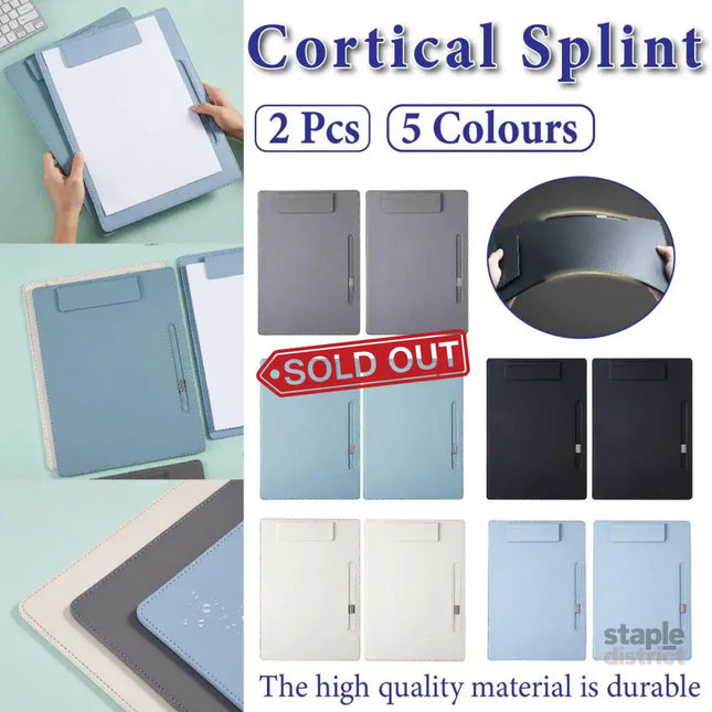 2pcs Leather Clipboard Conference File Holder Hotel Menu Pad Durable Board Clip - Cream - Commercial > Commercial