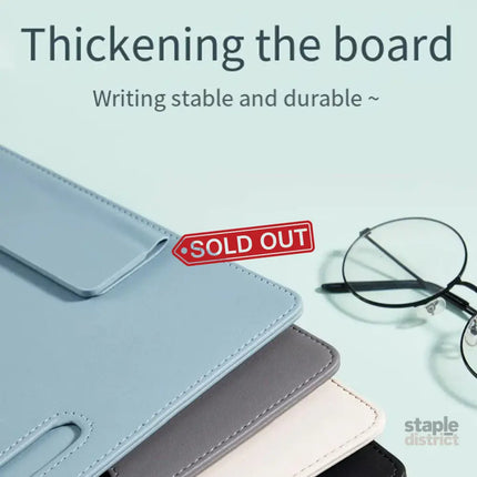 2pcs Leather Clipboard Conference File Holder Hotel Menu Pad Durable Board Clip - Cream - Commercial > Commercial