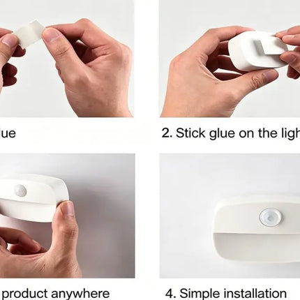 2PCS LED Motion Sensor Night Light Battery Powered Closet Stair Light - Home & Garden > Lighting > Night Lights &