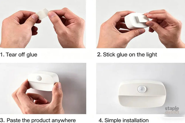 2PCS LED Motion Sensor Night Light Battery Powered Closet Stair Light - Home & Garden > Lighting > Night Lights &