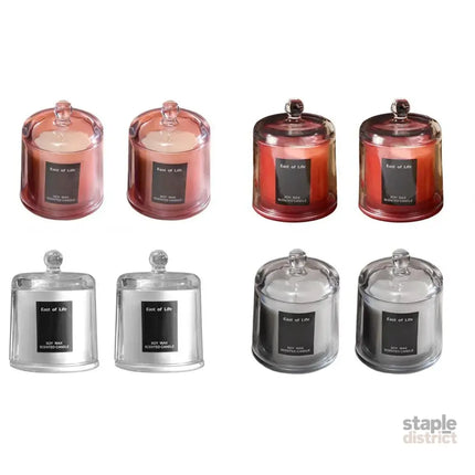 2Pcs Smokeless Glass Aromatherapy Candles Scented Gift Set for Relaxation - Freesia - Appliances > Aroma Diffusers &