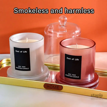 2Pcs Smokeless Glass Aromatherapy Candles Scented Gift Set for Relaxation - Freesia - Appliances > Aroma Diffusers &