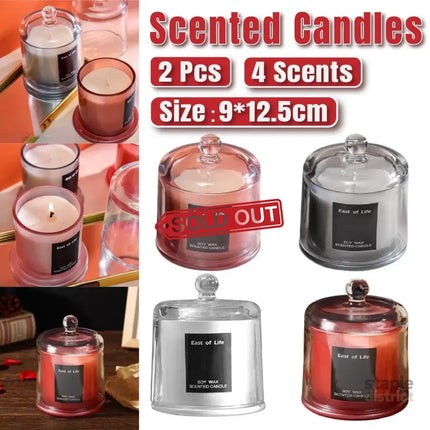 2Pcs Smokeless Glass Aromatherapy Candles Scented Gift Set for Relaxation - Lime Basil - Appliances > Aroma Diffusers &