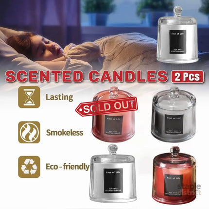 2Pcs Smokeless Glass Aromatherapy Candles Scented Gift Set for Relaxation - Lime Basil - Appliances > Aroma Diffusers &