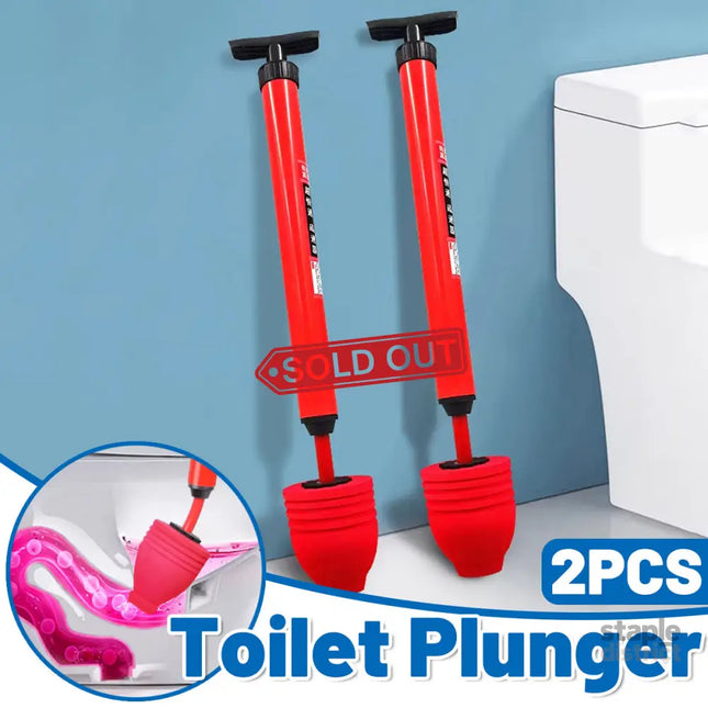 2PCS Toilet Plunger Vacuum Pump Powerful Clog Remover Sewer Drain Unclogging Tool - Commercial > Commercial Others >