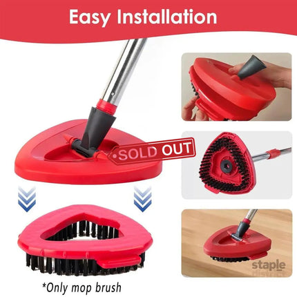 2PCS Triangle Rotating Mop Head Replacement Floor Brush Universal Cleaning Mop - Commercial > Commercial Others >