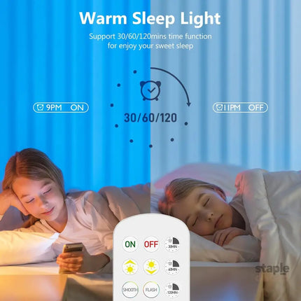 Battery Operated Light Bulbs 5000mAh Rechargeable Light Bulb Set of 2 with Remote 3 Colors 10 Levels Dimmable Fabric