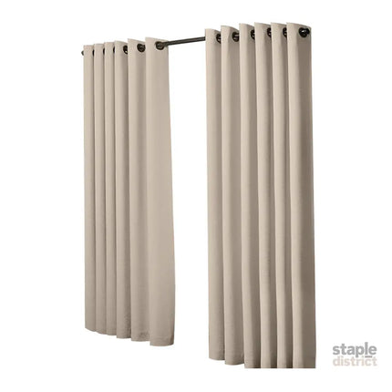 2x Blockout Curtains Panels 3 Layers Beige-2029387284419317761