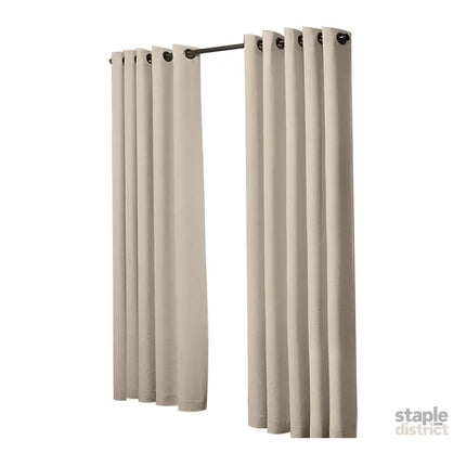 2x Blockout Curtains Panels 3 Layers Beige-2018816697192026113