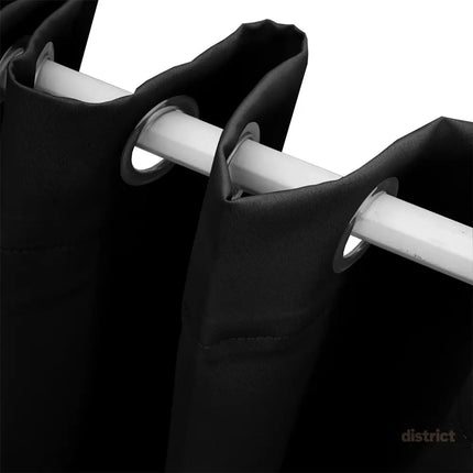 2x Blockout Curtains Panels 3 Layers Black-2018816668368769027