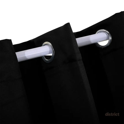 2x Blockout Curtains Panels 3 Layers Black-2018816668368769029