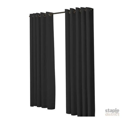 2x Blockout Curtains Panels 3 Layers Black-2029387284071190529
