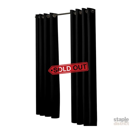 2x Blockout Curtains Panels 3 Layers Black-2029387283551096833