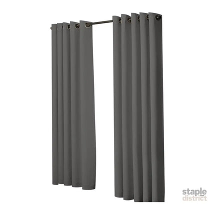 2x Blockout Curtains Panels 3 Layers Charcoal-2029387284243156993