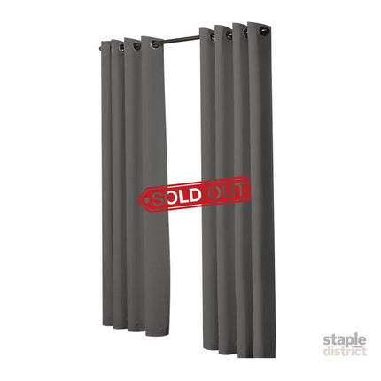 2x Blockout Curtains Panels 3 Layers Charcoal-2029387283727257601