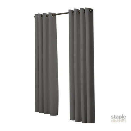 2x Blockout Curtains Panels 3 Layers Charcoal CD1003-132X213-GR-2029387283907612673