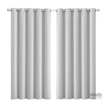 2x Blockout Curtains Panels 3 Layers Grey-2018816694482505728