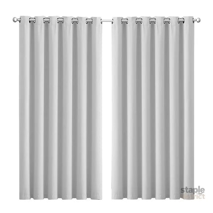 2x Blockout Curtains Panels 3 Layers Grey-2006733253398106112