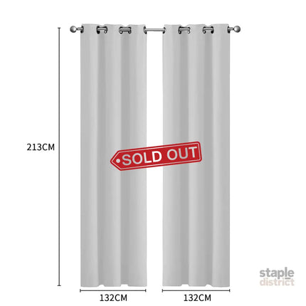 2x Blockout Curtains Panels 3 Layers Grey-2018816678464458754