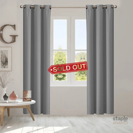 2x Blockout Curtains Panels 3 Layers Grey-2018816678464458758