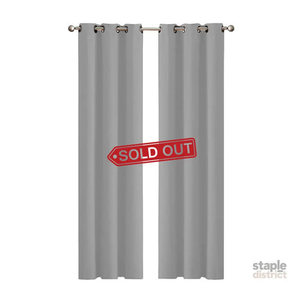 2x Blockout Curtains Panels 3 Layers Grey-2018816678464458752