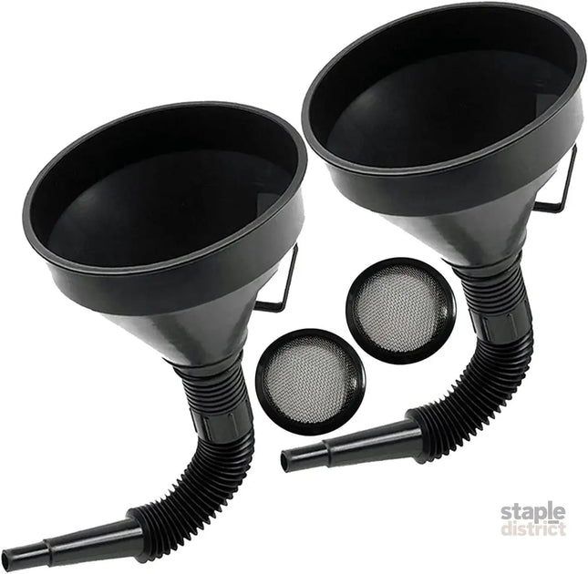 2x Car Auto Motorcycle Plastic Flexible Spout Gas Oil Water Fuel Funnel Tool Kit - Auto Accessories > Auto Accessories