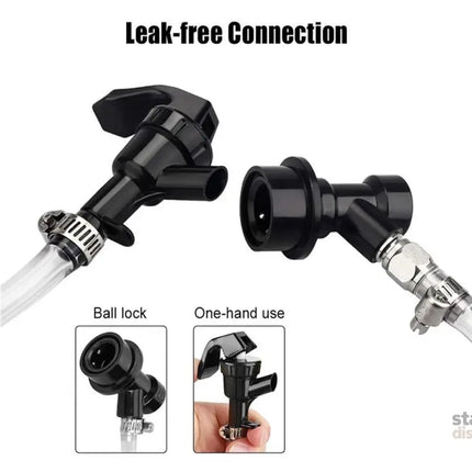 3/16 Inch Beer Line Liquid Ball Lock Assembly Kit for Home Brew Dispensing Keg-Black - Commercial > Commercial Others >