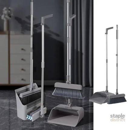 3 in1 Broom Set for Winnowing Brushing Handheld Cleaning Tool Home Kitchen Floor - White - Commercial > Commercial