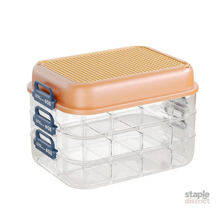 3-Layer Stackable Storage Box for Building Blocks Toy Organizer with Sorting Trays - Orange - Baby & Kids > Kid’s