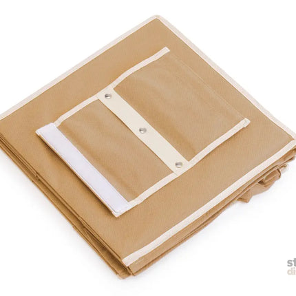 3 Pack 5-Tier Shelf Hanging Closet Organizer and Storage for Clothes (Beige)-2042061538541572103