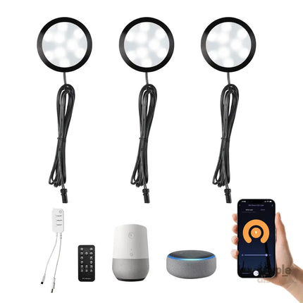 3 Pack Smart Under Cabinet Lights Hardwired,Dimmable LED Light for Kitchen Under Cabinet with Alexa Google Remote APP