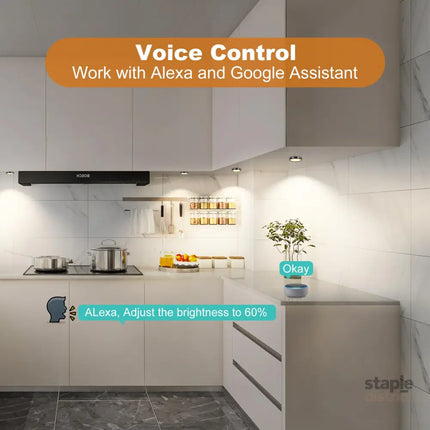 3 Pack Smart Under Cabinet Lights Hardwired,Dimmable LED Light for Kitchen Under Cabinet with Alexa Google Remote APP