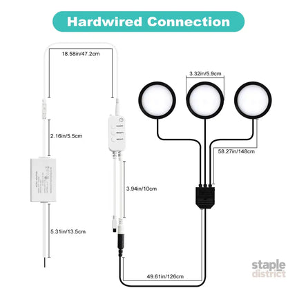 3 Pack Smart Under Cabinet Lights Hardwired,Dimmable LED Light for Kitchen Under Cabinet with Alexa Google Remote APP