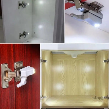 3-pack Universal LED Hinge Sensor Light for Cabinet Wardrobe Kitchen Night Light Grey - Home & Garden > Lighting >