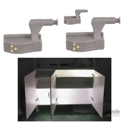 3-pack Universal LED Hinge Sensor Light for Cabinet Wardrobe Kitchen Night Light Grey - Home & Garden > Lighting >