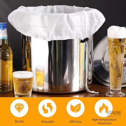 3 pieces - Filter bags - Brew filter bags - Brew bags - Filter Mesh Bags - Strainer cloth - Drawstring filter bags