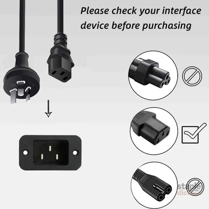 3 Prong Australia Plug 18 AWG Power Cord 1.5M - Electronics > Computer Accessories > Computer Cables & Adapters