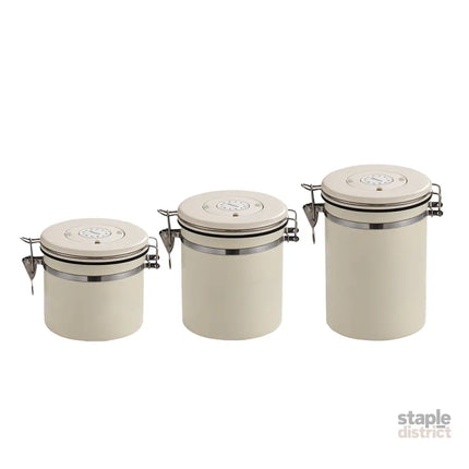 3 Sizes Stainless Steel Coffee Bean Powder Storage Jar Sealed Canister with Valve - 1.2L - Commercial > Packaging >
