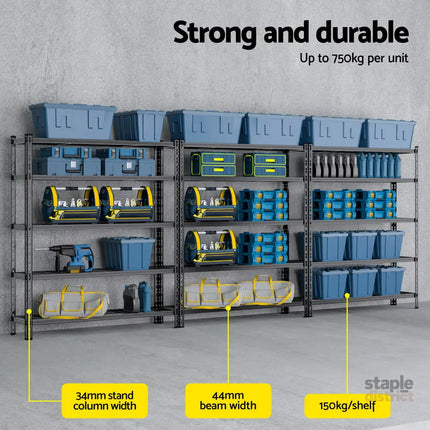 3 x 1.8M Giantz Garage Shelving Warehouse Rack - Tools > Tools Storage > Wall Storage Racks
