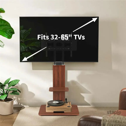 32’’-65’’ Tv Floor Stand Adjustable Corner Tv Mount Bracket With Sturdy Wood Base - Appliances > TV > TVs & Accessories