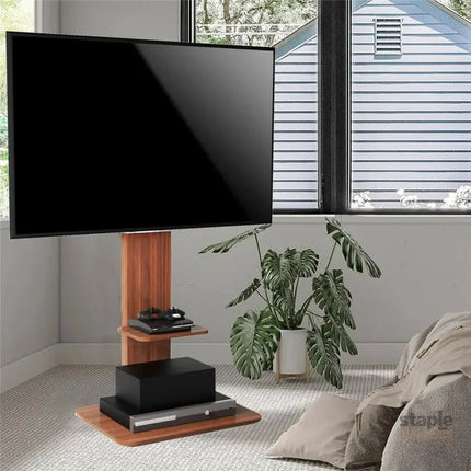 32’’-65’’ Tv Floor Stand Adjustable Corner Tv Mount Bracket With Sturdy Wood Base - Appliances > TV > TVs & Accessories