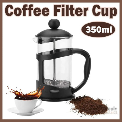 350ml French Press Coffee Maker Hand Press Tea Brewer with Filter - Appliances > Kitchen Appliances > Coffee Machines &