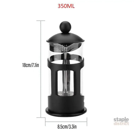 350ml French Press Coffee Maker Hand Press Tea Brewer with Filter - Appliances > Kitchen Appliances > Coffee Machines &